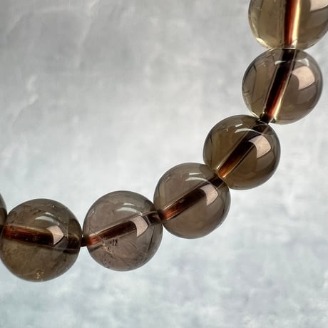ハイクオリティ【ガウリシャンカール産】天然ヒマラヤスモーキークォーツブレスレット(8mm内径15cm)/Gaurishankar Himalayan Smoky Quartz Bracelet