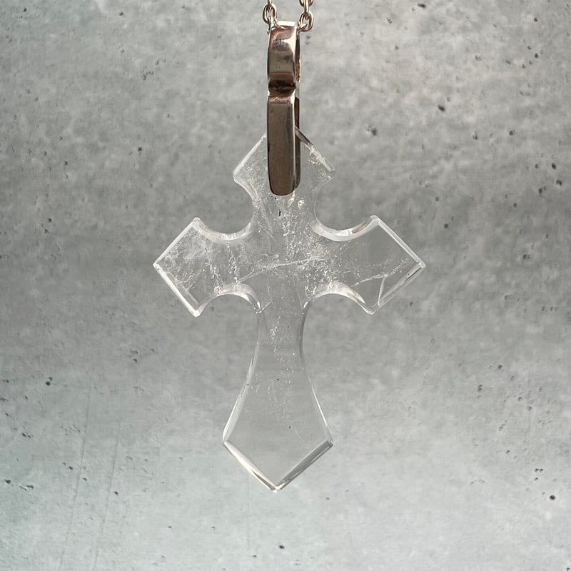 ガネッシュヒマール産】天然ヒマラヤ水晶クロスペンダントトップ⑦