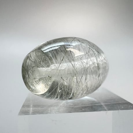 【ガネッシュヒマール産】アクチノライト イン天然ヒマラヤ水晶 樽型ビーズ/Ganesh Himal Actinolite in Himalayan Quartz barrel bead