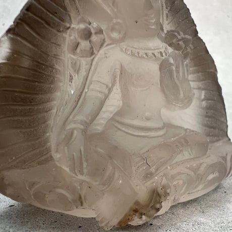 【ガウリシャンカール産】天然ヒマラヤスモーキークォーツ "グリーンターラ"仏像/Gaurishankar HimalayanSmoky "Green Tara"Statue