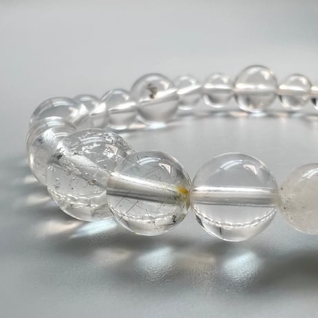 【カイラス産】"手磨き"天然ヒマラヤ水晶デザインブレスレット/Kailash Himalayan Quartz Design Bracelet