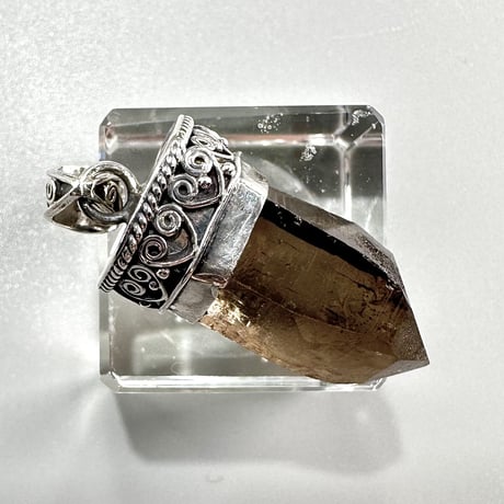 【ガウリシャンカール産】天然ヒマラヤスモーキークォーツ シルバー925ペンダントトップ/GauriShankar Himalayan Smoky Quartz S/V925Pendant Top