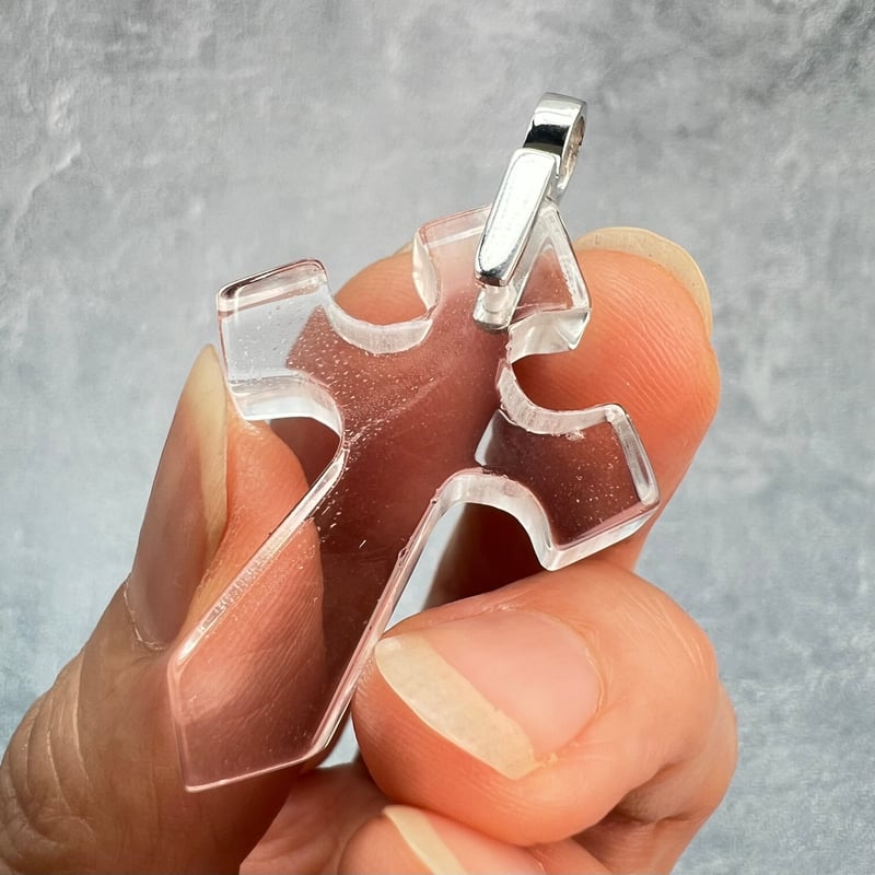 ガネッシュヒマール産】天然ヒマラヤ水晶クロスペンダントトップ⑤