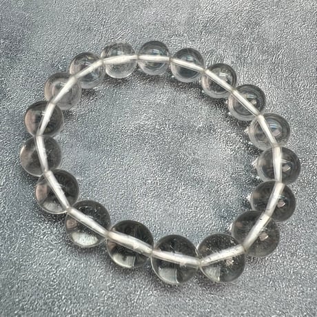 【カイラス産】"手磨き加工"天然ヒマラヤ水晶ブレスレット①10mm内径15cm /Kailash Himalayan Quartz Bracelet