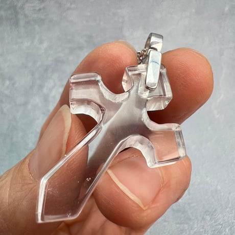 【ガネッシュヒマール産】天然ヒマラヤ水晶クロスペンダントトップ①/Ganesh Himal Himalayan Quartz Cross Pendant Top