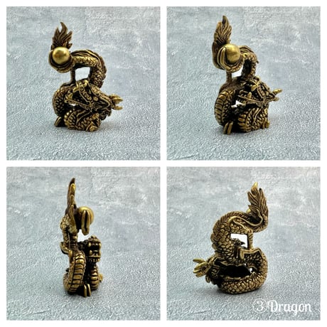 真鍮製ミニ置物【縁起物】A/Brass Mini Statue "Good luck charm"
