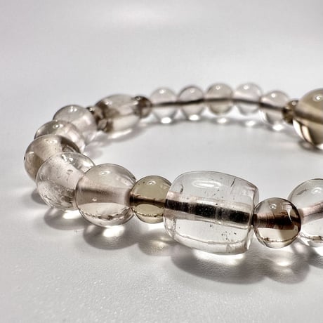 ガウリシャンカール産"手磨き加工"天然ヒマラヤスモーキークォーツ デザインブレスレット⑦ Gaurishankar SmokyQuartz Design Bracelet