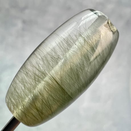 【ガネッシュヒマール産】アクチノライトイン天然ヒマラヤ水晶 樽型ビーズ⑤/Ganesh Himal Actinolite&Chlorite in Himalayan Quartz