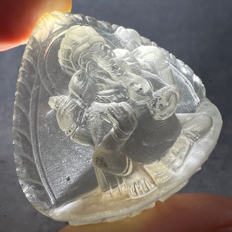 【ガウリシャンカール産】天然ヒマラヤレモンスモーキークォーツ "ガネーシャ"仏像/Gaurishankar Himalayan Lemon Smoky "Ganesha"Statue