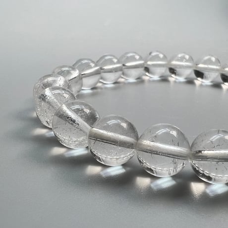 【カイラス産】"手磨き加工"天然ヒマラヤ水晶ブレスレット(8mm内径16cm)/Kailash Himalayan Quartz Bracelet