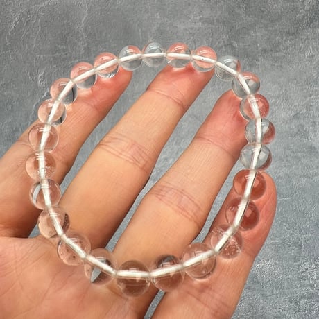 【ガネッシュヒマール産】天然ヒマラヤ水晶ブレスレット8mm内径18cm/Ganesh Himal Himalayan Quartz Bracelet