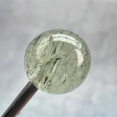 【ガネッシュヒマール産】アクチノライトイン天然ヒマラヤ水晶ビーズ⑮/Ganesh Himal Actinolite in Himalayan Quartz beads
