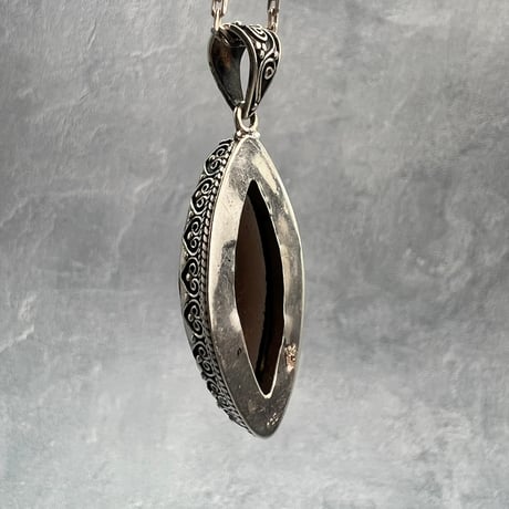 【ガウリシャンカール産】天然ヒマラヤスモーキークォーツ シルバー925ペンダントトップ/GauriShankar Smoky Quartz Silver925 Pendant Top