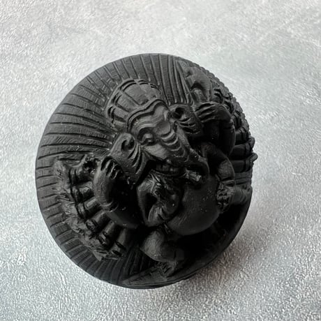 【Himalayan Saligram/Ammonite 】"Ganesha" Statue/ヒマラヤ サリグラム/アンモナイト "ガネーシャ"像
