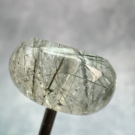 【ガネッシュヒマール産】アクチノライトイン天然ヒマラヤ水晶 タイヤ型ビーズ③/Ganesh Himal Actinolite in Himalayan Quartz Tire beads