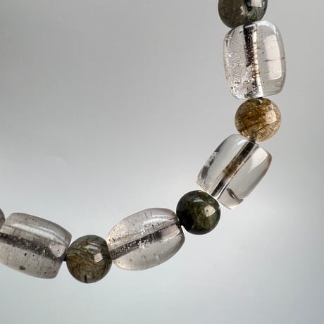 【デザインブレスレット】ガネッシュヒマール産&ガウリシャンカール産天然ヒマラヤ水晶/Ganesh Himal&Gaurishankar Himalayan Quartz Design Bracelet