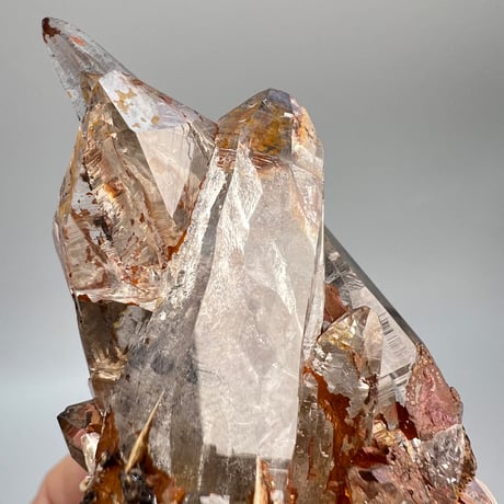 【ガネッシュヒマール産】"リモナイト&雲母"付き天然ヒマラヤ水晶クラスター/Ganesh Himal "Limonite&Maica"inHimalayan Quartz  Cluster