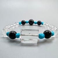 【デザインブレスレット】モリオン×ガネッシュヒマール×アリゾナターコイズ /Morion×GaneshHimal Himalayan Quartz×Arizona Turquoise