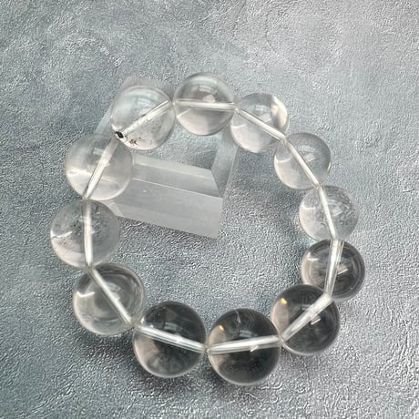 【カイラス産】"手磨き"天然ヒマラヤ水晶ブレスレット16mm内径15cm弱/Kailash Himalayan Quartz Bracelet