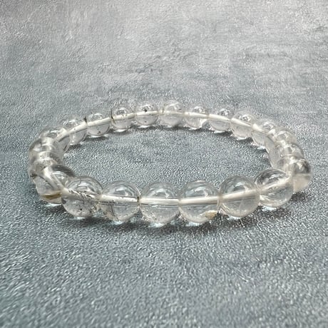 【ガネッシュヒマール産】天然ヒマラヤ水晶ブレスレット8mm内径15cm②/Ganesh Himal Himalayan Quartz Bracelet