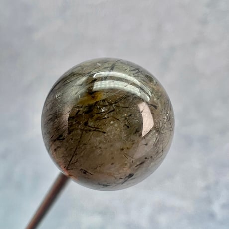 【ガネッシュヒマール産】アクチノライトイン天然ヒマラヤ水晶ビーズ③/Ganesh Himal Actinolite in Himalayan Quartz beads