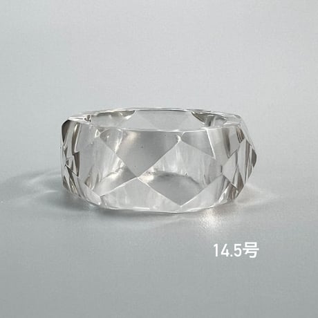 【ガネッシュヒマール産】天然ヒマラヤ水晶ファセットリング(12号〜15.5号) /Ganesh Himal Himalayan Quartz Facet Ring