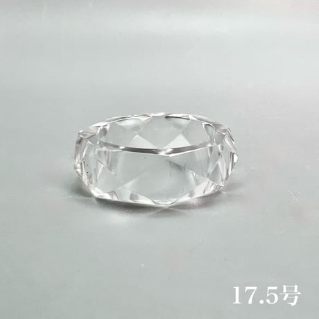 【ガネッシュヒマール産】天然ヒマラヤ水晶ファセットリング(16号〜19.5号) /Ganesh Himal Himalayan Quartz Facet Ring