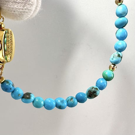 スリーピングビューティーターコイズ&ルビー デザインブレスレット/Sleeping Beauty Turquoise&Ruby Desig Bracelet