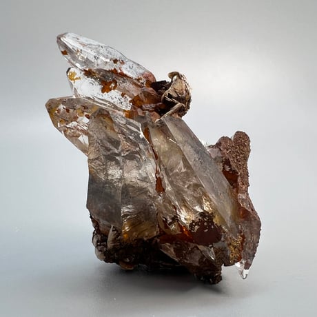 【ガネッシュヒマール産】"リモナイト&雲母"付き天然ヒマラヤ水晶クラスター/Ganesh Himal "Limonite&Maica"inHimalayan Quartz  Cluster