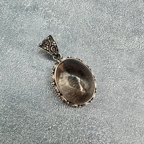 【ガウリシャンカール産】天然ヒマラヤスモーキークォーツ シルバー925ペンダントトップ/GauriShankar Smoky Quartz Silver925 Pendant Top
