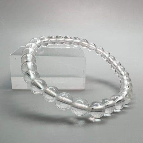 【ハイクオリティー】ガネッシュヒマール産天然ヒマラヤ水晶ブレスレット6mm内径15.5cm/High Quality Ganesh Himal Himalayan Quartz Bracelet