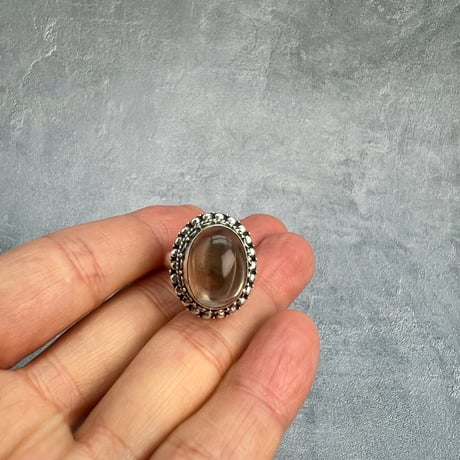 【ガウリシャンカール産】天然ヒマラヤスモーキークォーツ シルバー925デザインリング/GauriShankar Smoky Quartz Silver925 Design Ring