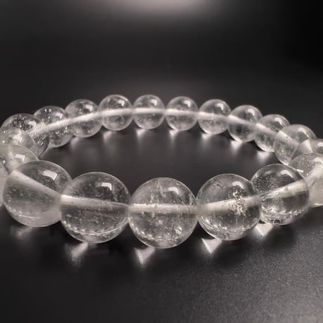 【アンナプルナ産】"手磨き加工"天然ヒマラヤ水晶ブレスレット②10mm内径16cm/Annapurna Himalayan Quartz  Bracelet