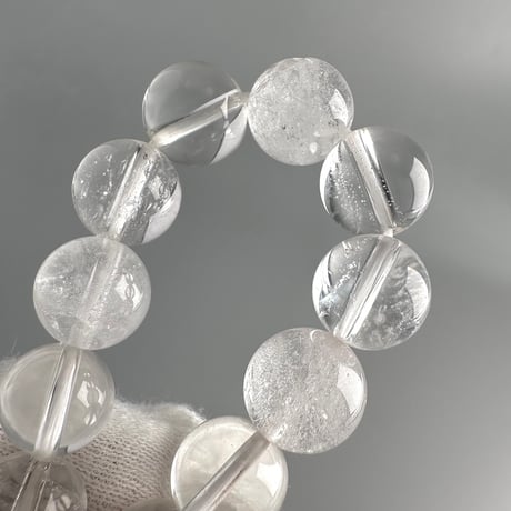 【カイラス産】"手磨き"天然ヒマラヤ水晶ブレスレット/Kailash Himalayan Quartz Bracelet