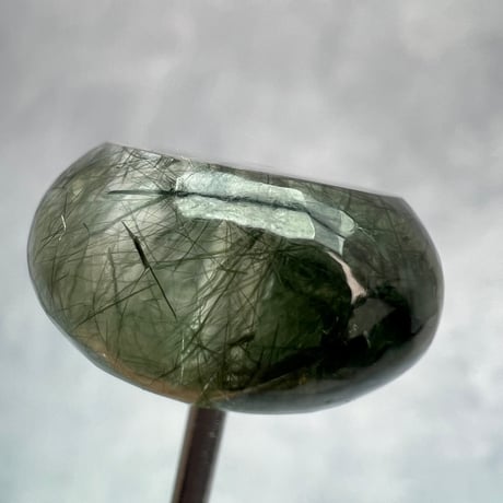 【ガネッシュヒマール産】アクチノライトイン天然ヒマラヤ水晶 タイヤ型ビーズ①/Ganesh Himal Actinolite in Himalayan Quartz Tire beads