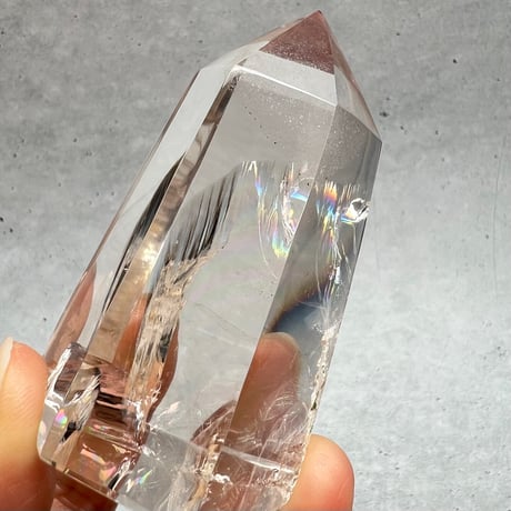 【ガネッシュヒマール産】レインボー入り天然ヒマラヤ水晶ポリッシュポイント/Ganesh Himal Rainbow In Himalayan Quartz Polish Point