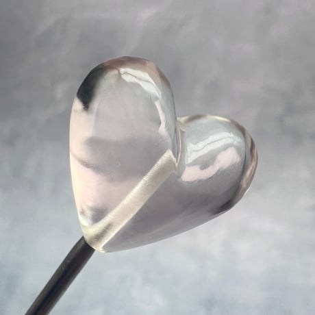 【ガウリシャンカール産】天然ヒマラヤスモーキークォーツ"手磨き加工"ハート型ビーズ②/Gaurishankar Himalayan Smoky Quartz Heart Beads