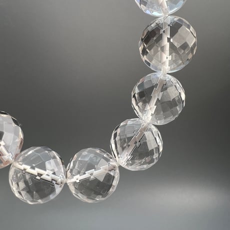 【ガネッシュヒマール産】"手磨き加工"マルチカット天然ヒマラヤ水晶ブレスレット/Ganesh Himal Himalayan Quartz Bracelet