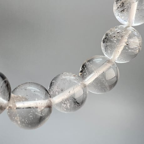 【カイラス産】"手磨き加工"天然ヒマラヤ水晶ブレスレット(10mm内径17cm)②/Kailash Himalayan Quartz Bracelet