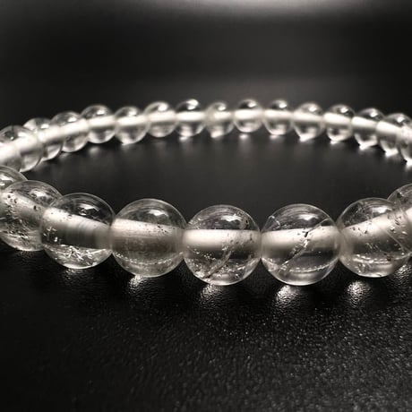 【アンナプルナ産】"手磨き加工"天然ヒマラヤ水晶ブレスレット6mm内径17cm/Annapurna Himalayan Quartz  Bracelet