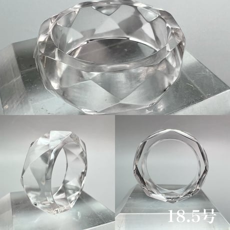 【ガネッシュヒマール産】天然ヒマラヤ水晶ファセットリング(16号〜19.5号) /Ganesh Himal Himalayan Quartz Facet Ring