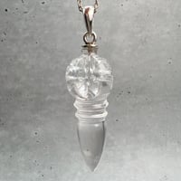 【ガネッシュヒマール産】天然ヒマラヤ水晶"手磨き加工"ペンデュラムペンダント(バジュラ.プルバ)/Ganesh Himal Himalayan Quartz Pendulum