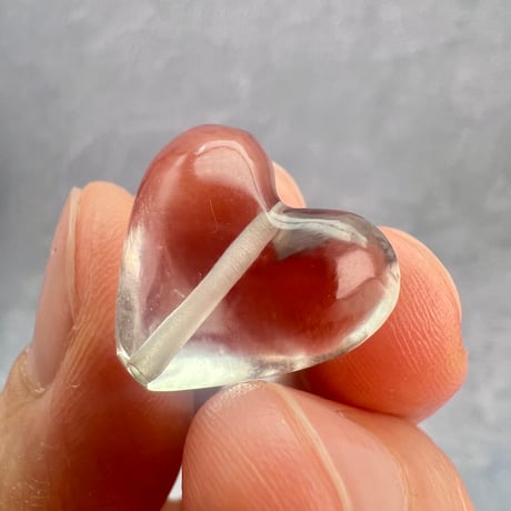 【ガウリシャンカール産】天然ヒマラヤスモーキークォーツ"手磨き加工"ハート型ビーズ②/Gaurishankar Himalayan Smoky Quartz Heart Beads