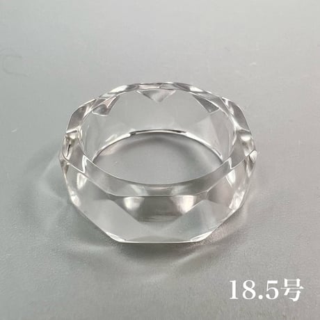 【ガネッシュヒマール産】天然ヒマラヤ水晶ファセットリング(16号〜19.5号) /Ganesh Himal Himalayan Quartz Facet Ring