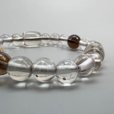 【デザインブレスレット】ガウリシャンカール産天然ヒマラヤスモーキークォーツ/Gaurishankar Smoky Quartz Design Bracelet