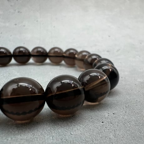 ハイクオリティ【ガウリシャンカール産】天然ヒマラヤスモーキークォーツブレスレット(10mm内径17cm)/Gaurishankar Himalayan Smoky Quartz Bracelet