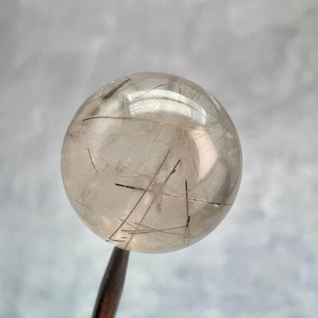 【ガネッシュヒマール産】アクチノライトイン天然ヒマラヤ水晶ビーズ⑤/Ganesh Himal Actinolite in Himalayan Quartz beads