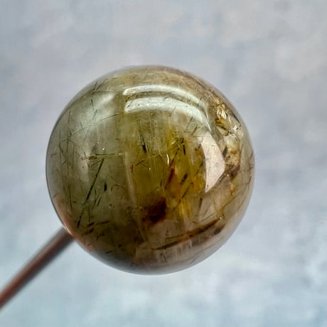 【ガネッシュヒマール産】アクチノライトイン天然ヒマラヤ水晶ビーズ②/Ganesh Himal Actinolite in Himalayan Quartz beads