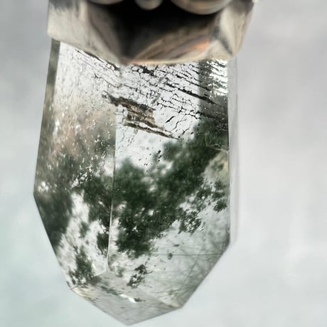 【ガネッシュヒマール産】アクチノライト&クローライト天然ヒマラヤ水晶ペンダントトップ①/Ganesh Himal Actinorite in Himalayan Quartz Pendant Top