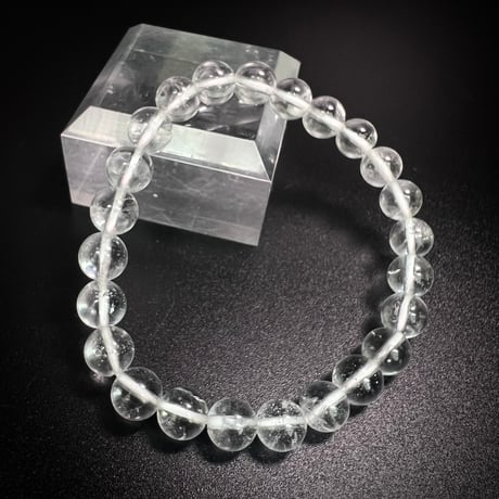 【アンナプルナ産】"手磨き加工"天然ヒマラヤ水晶ブレスレット8mm内径16cm/Annapurna Himalayan Quartz  Bracelet①